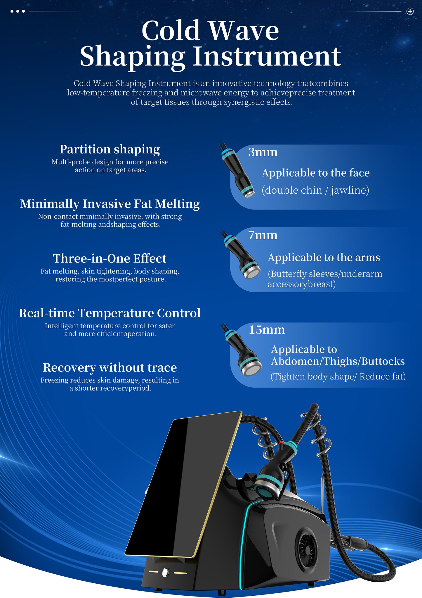 Onda Pro Coolwaves RF-Radiofrequency 2.45 GHz Slimming Body Sculpt & Face Body Tightening Cellulite Reduction Desktop Machine