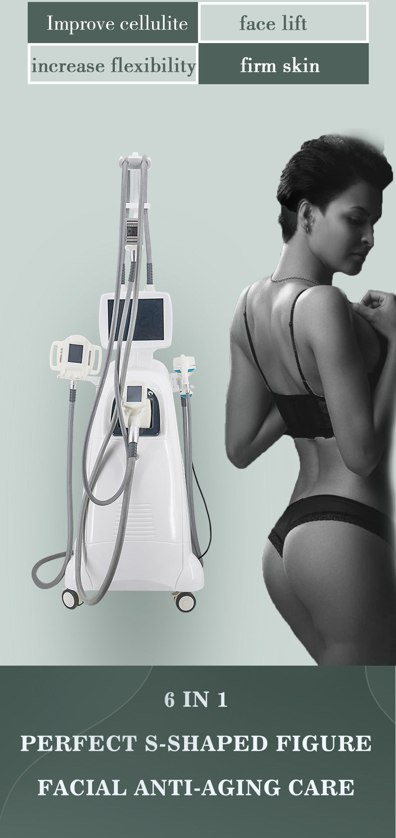 6 handles vacuum roller whole body slimming machine