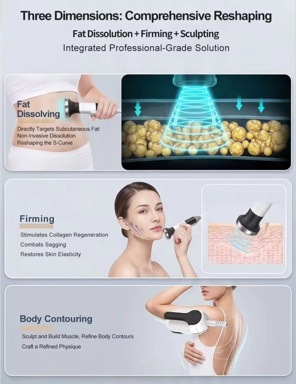2 In 1 onda pro 2.45GHZ coolwave fat reduce skin tighten with hiemt muscle stimulation slimming beauty machine
