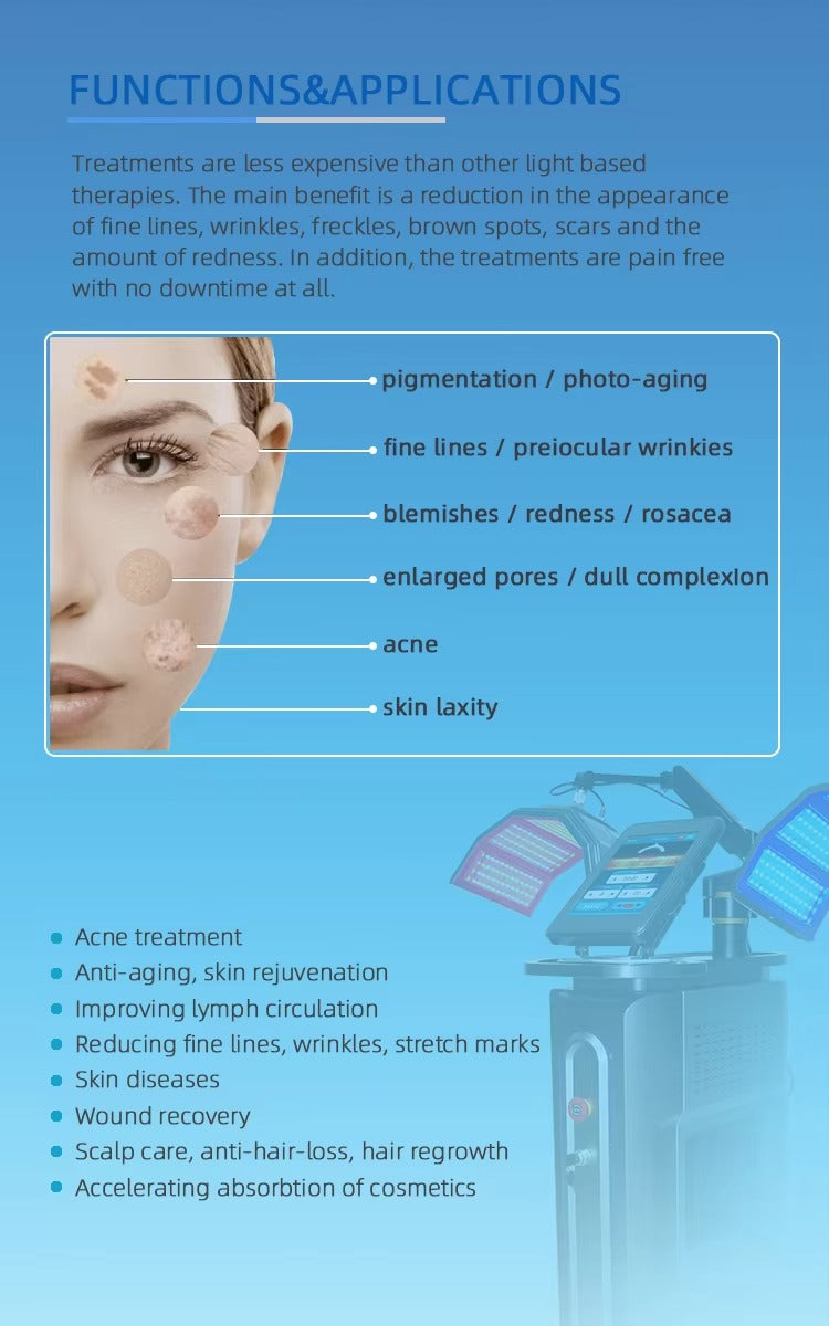 7 Colors Pdt Led Skin Care Beauty Machine With 273*2 High -Power Intedrated Chip