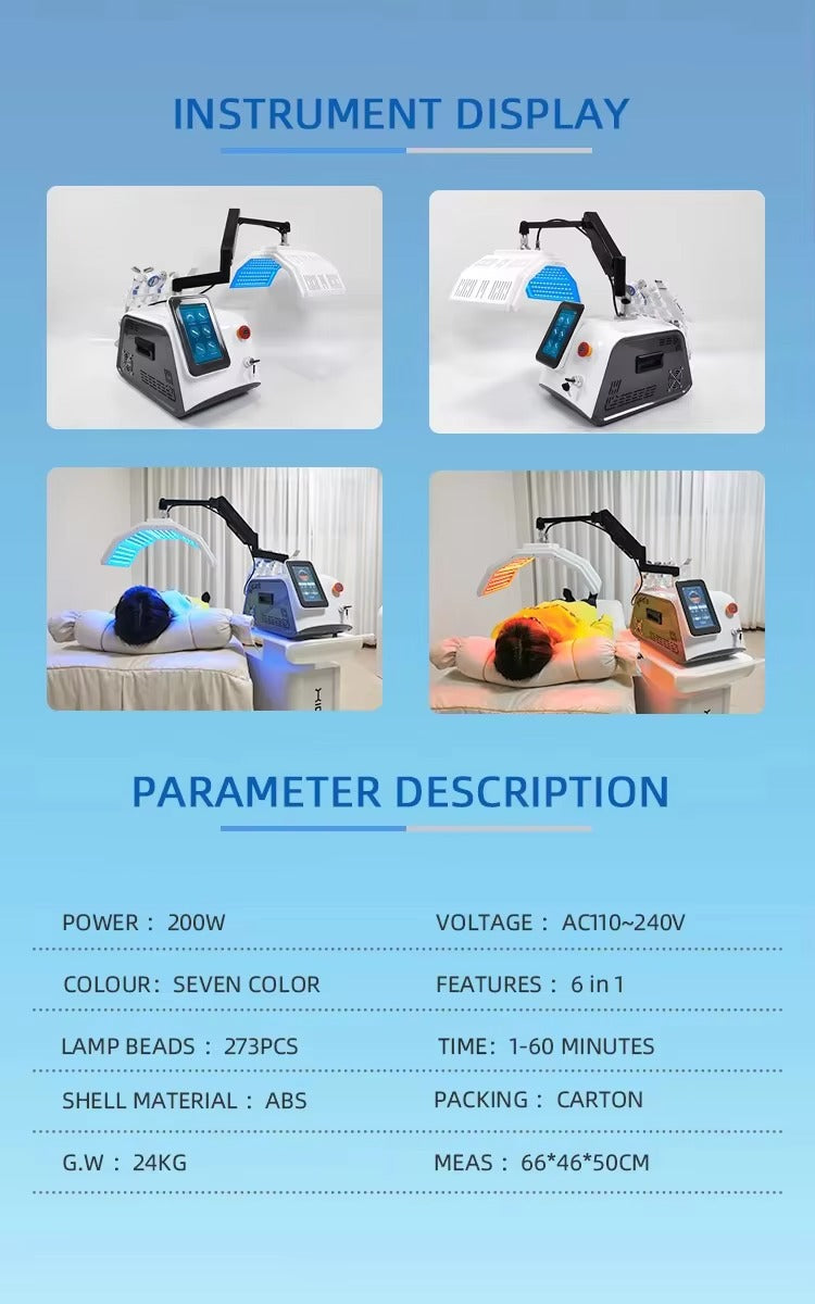 5 In 1 Desktop Full Body 7 Colors Acne Removal Skin Rejuvenation PDT Led Red Light Therapy Machine PDT Phototherapy Instrument