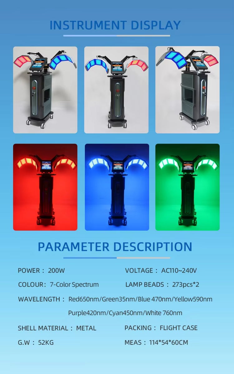 7 Colors Pdt Led Skin Care Beauty Machine With 273*2 High -Power Intedrated Chip