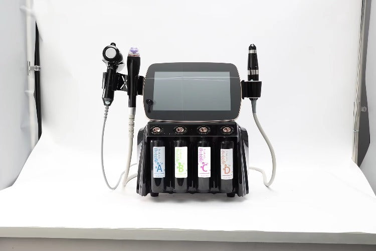 Newest Derma Clensing Nine-hole Silicone Tip Facial Bubble Machine Jet Peel Non-invasive Injection 3In1 Skin Beauty Machine