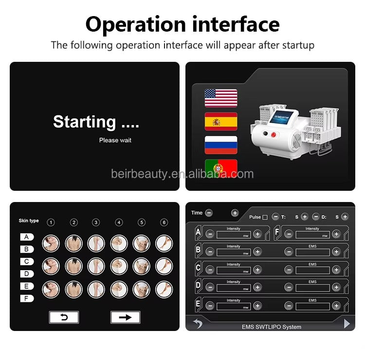 6D Lipolaser Technology Combined with EMS for Non-Invasive Body Contouring and Cellulite Reduction Slimming Machine