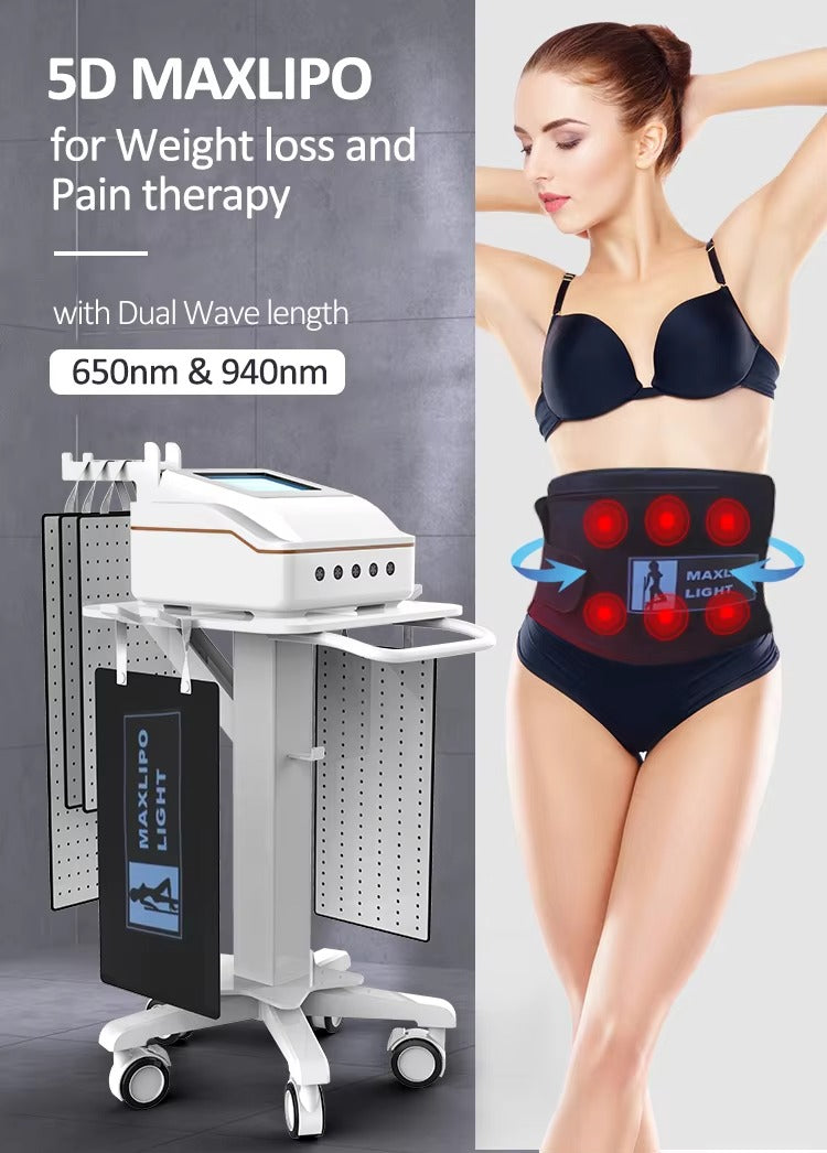 Laser Lipo Red Light 5D Light System for Weight Loss 650nm 940nm Slimming Fat Reducing Pain Relieve Physiotherapy Machine