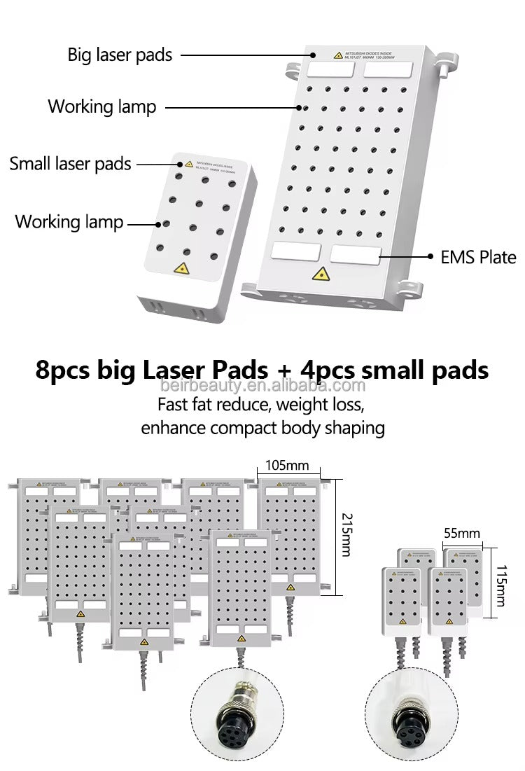 6D Lipolaser Technology Combined with EMS for Non-Invasive Body Contouring and Cellulite Reduction Slimming Machine