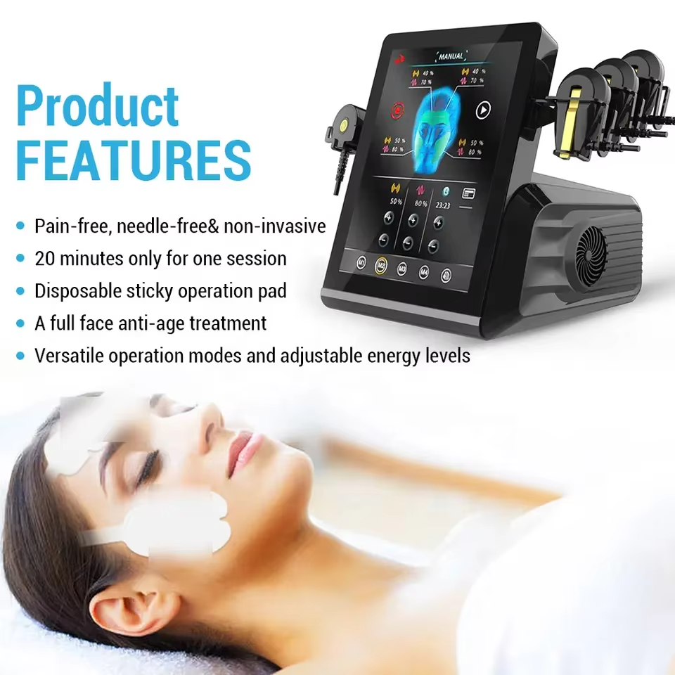 EMRF High Intensity Ems Face Muscle Stimulation Sculpting Wrinkle Removal Skin Lifting Massager Electrode Ems-Rf Face Device
