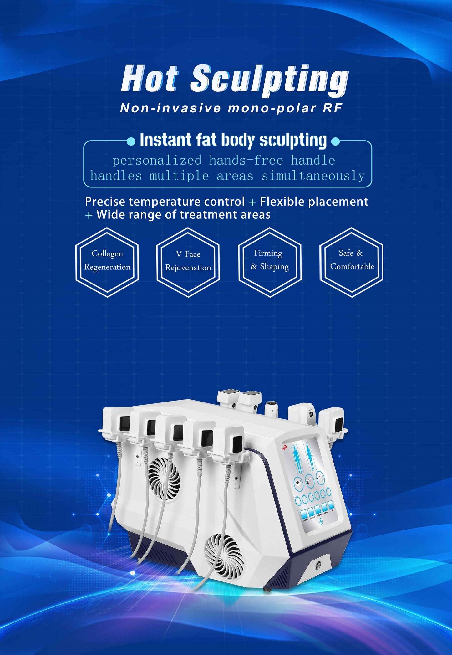 Cutera Id Radio Frequencia Body Sculpting Face Liftting Skin Tightening 10 Handles Monopolar Heat Cellulite Reduction Machine