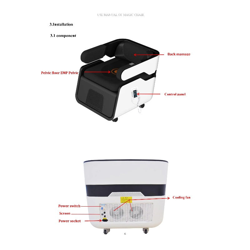 2 in1 Private Physiotherapy Chair Ems Pelvic Floor Chair Muscle Stimulation Machine Ems for Hip and Vibration Massage for Back