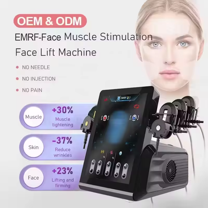 EMRF High Intensity Ems Face Muscle Stimulation Sculpting Wrinkle Removal Skin Lifting Massager Electrode Ems-Rf Face Device