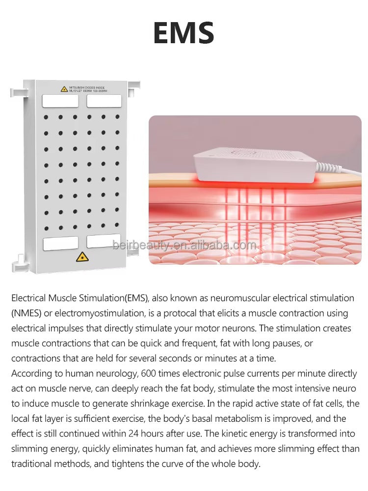 6D Lipolaser Technology Combined with EMS for Non-Invasive Body Contouring and Cellulite Reduction Slimming Machine