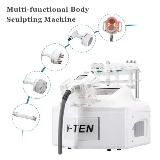 Portable 5 in1 Fat Reduction Skin Tightening 40K Cavitation Vacuum Roller-RF Vela Body Sculpting Slimming Shape Machine