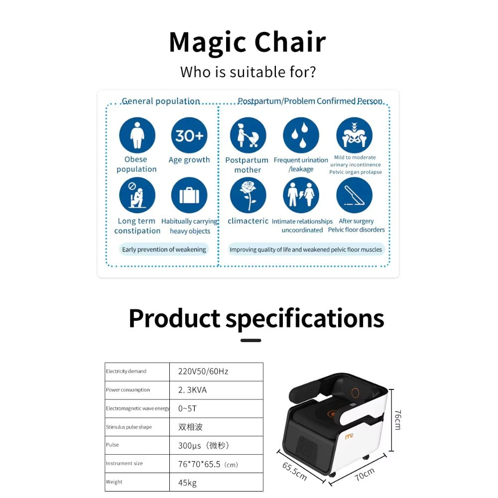 2 in1 Private Physiotherapy Chair Ems Pelvic Floor Chair Muscle Stimulation Machine Ems for Hip and Vibration Massage for Back