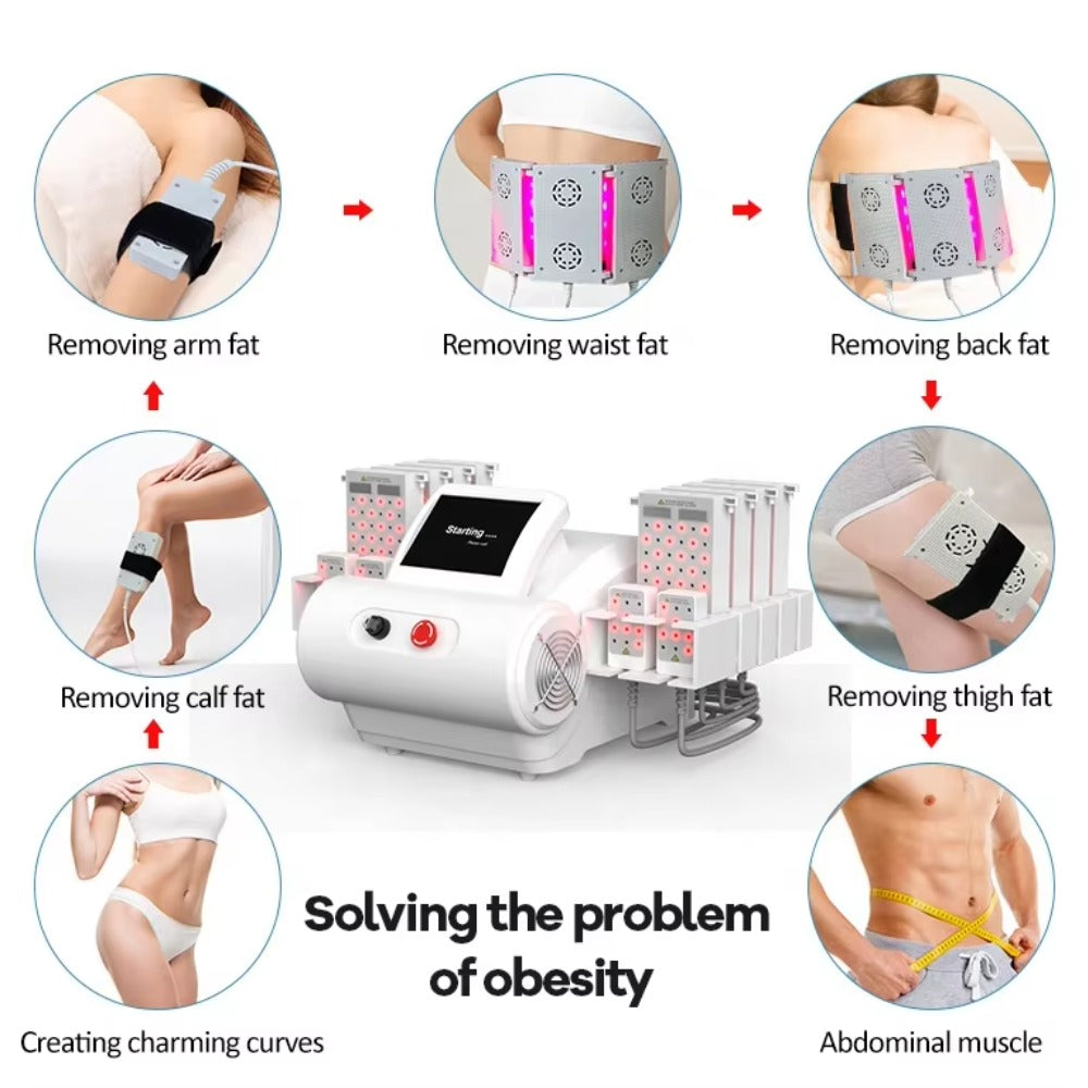 6D Lipolaser Technology Combined with EMS for Non-Invasive Body Contouring and Cellulite Reduction Slimming Machine