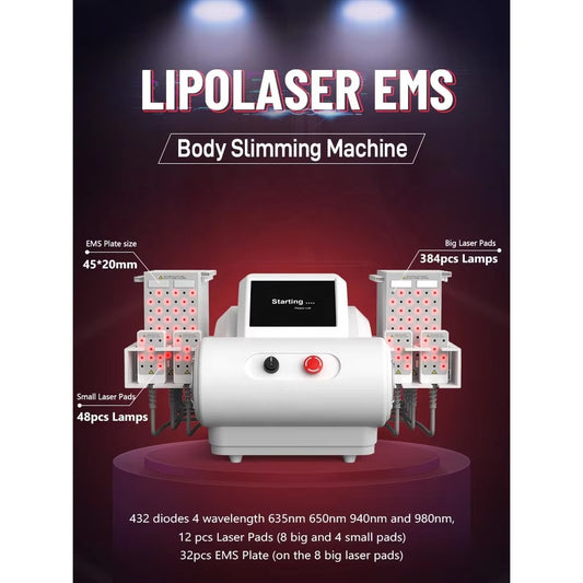 6D Lipolaser Technology Combined with EMS for Non-Invasive Body Contouring and Cellulite Reduction Slimming Machine