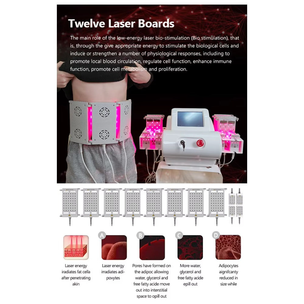 6D Lipolaser Technology Combined with EMS for Non-Invasive Body Contouring and Cellulite Reduction Slimming Machine