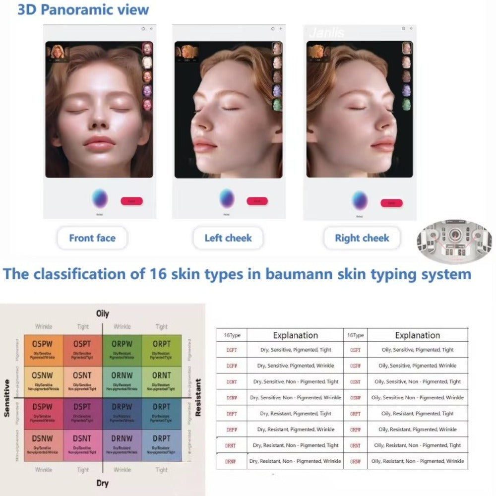 Skin and Hair Analyzers Professional 3D Skin Scanner Magic Mirror Facial Analyzer Portable Face Monitor Skin Care Detector