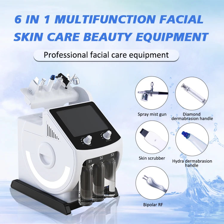6 in 1 Microdermabrasion Aqua Peel Deep Cleaning Skin Tightening Portable Hydro Water Facial Jet Machine Hydrofacials Machine