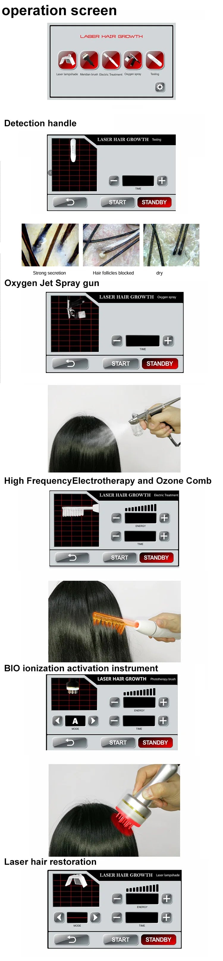 Tratamiento eléctrico multifuncional 650nm de luz roja para el crecimiento del cabello, anticaída, máquina para el crecimiento capilar, masaje para el cuidado del cuero cabelludo, crecimiento del cabello