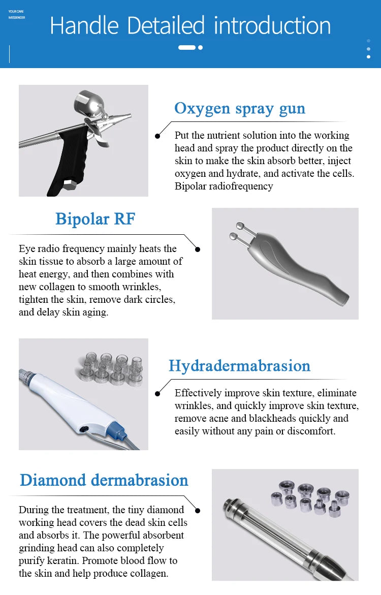 6 in 1 Microdermabrasion Aqua Peel Deep Cleaning Skin Tightening Portable Hydro Water Facial Jet Machine Hydrofacials Machine
