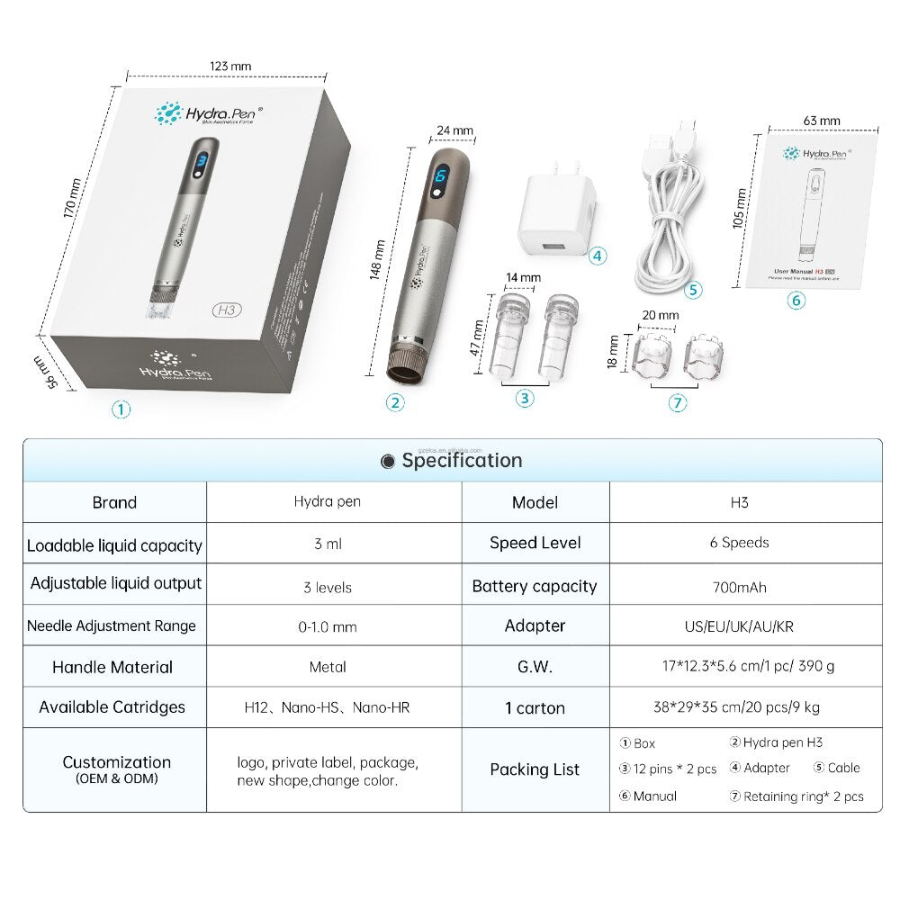 Latest Hydrapen Lquid Injector For Skin Rejuvenation Skin Care Home Use Device Micronneedle  Beauty Tools