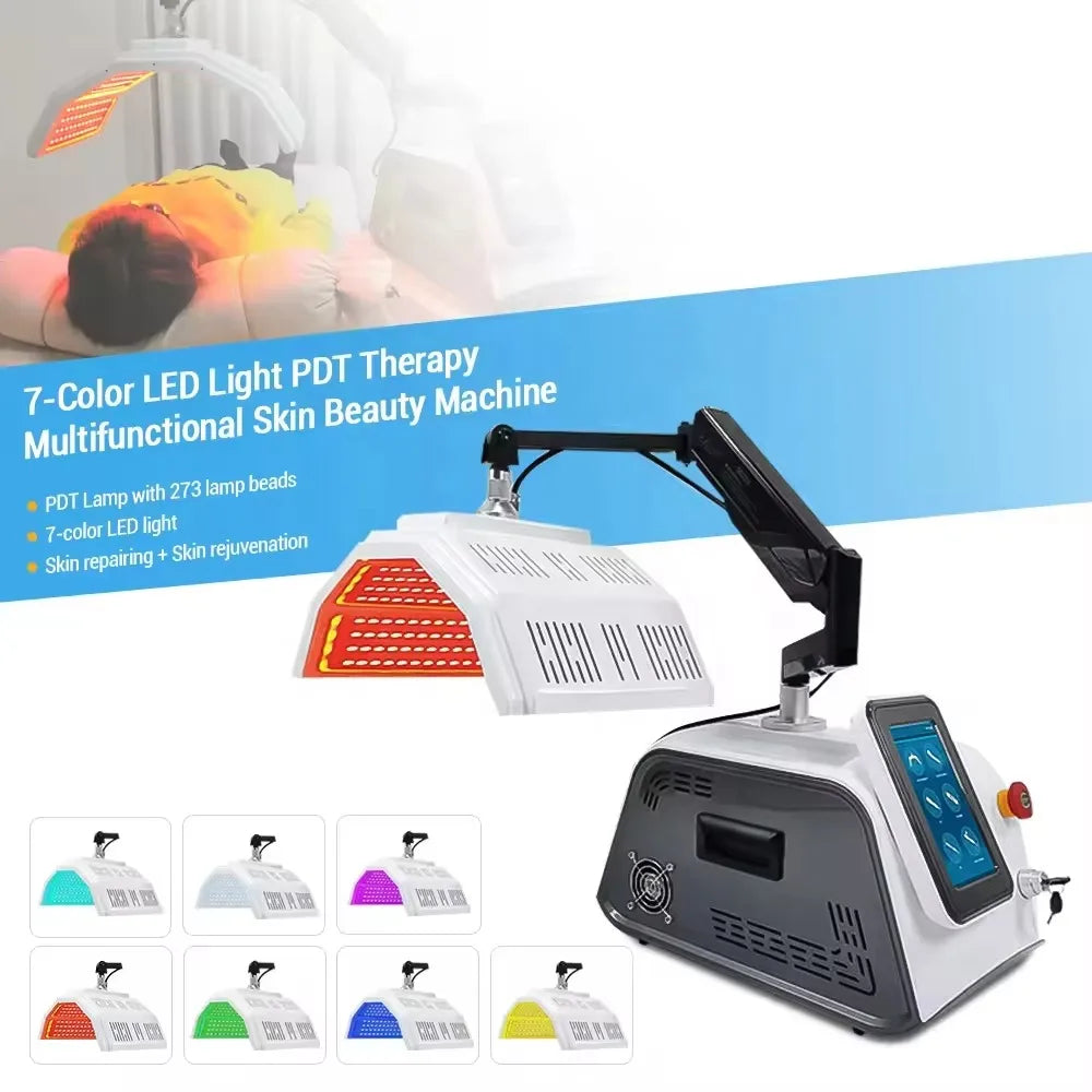 Portable 6 in 1 Skin Care Skin Scrubber Black Head Removal Oxygen Spray 7 Color Face Lift LEDs-Light-Therapy Facial Machine