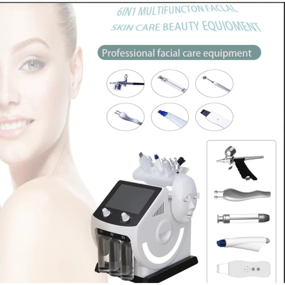 6 in 1 Microdermabrasion Aqua Peel Deep Cleaning Skin Tightening Portable Hydro Water Facial Jet Machine Hydrofacials Machine