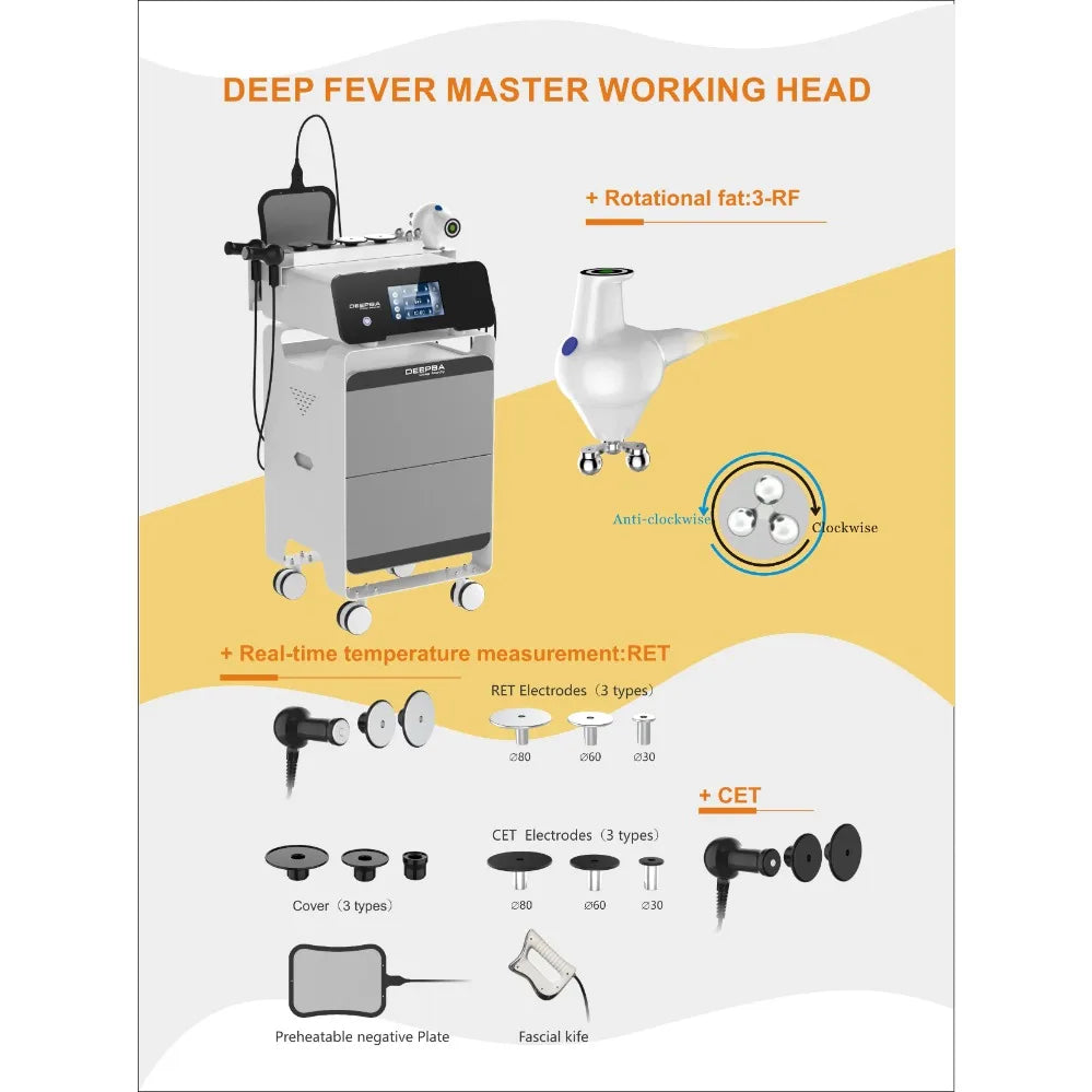 448KHZ+20KHZ RET CET Tecar Machine Diatermia Physiotherapy Machine for Fat Burning Body Shaping Healthy Care Machine
