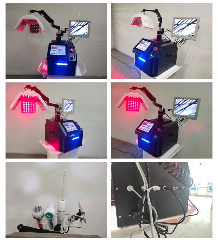 Tratamiento eléctrico multifuncional 650nm de luz roja para el crecimiento del cabello, anticaída, máquina para el crecimiento capilar, masaje para el cuidado del cuero cabelludo, crecimiento del cabello