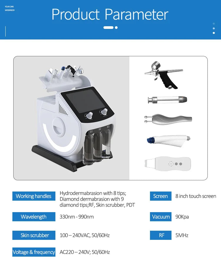 6 in 1 Microdermabrasion Aqua Peel Deep Cleaning Skin Tightening Portable Hydro Water Facial Jet Machine Hydrofacials Machine
