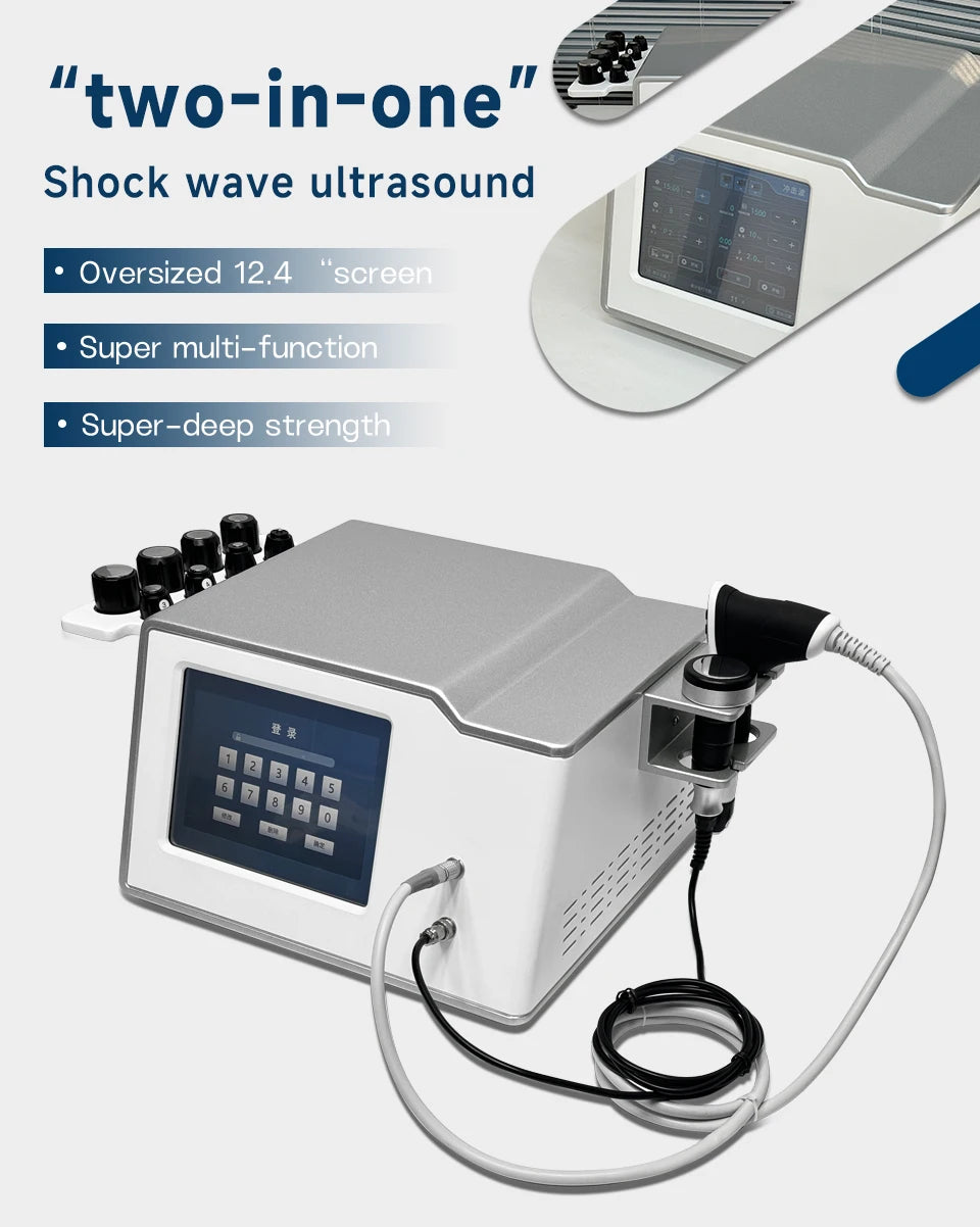 New Physiotherapy Equipment Vibration&Shockwave 2in1 Therapy  Focused Shockwave Ultrawave Physiotherapy Machine
